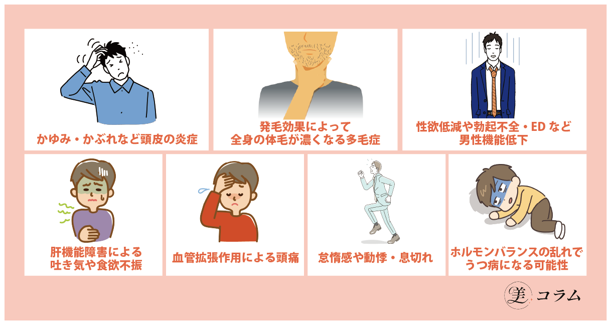 AGA治療の副作用で起こり得る7つの症状