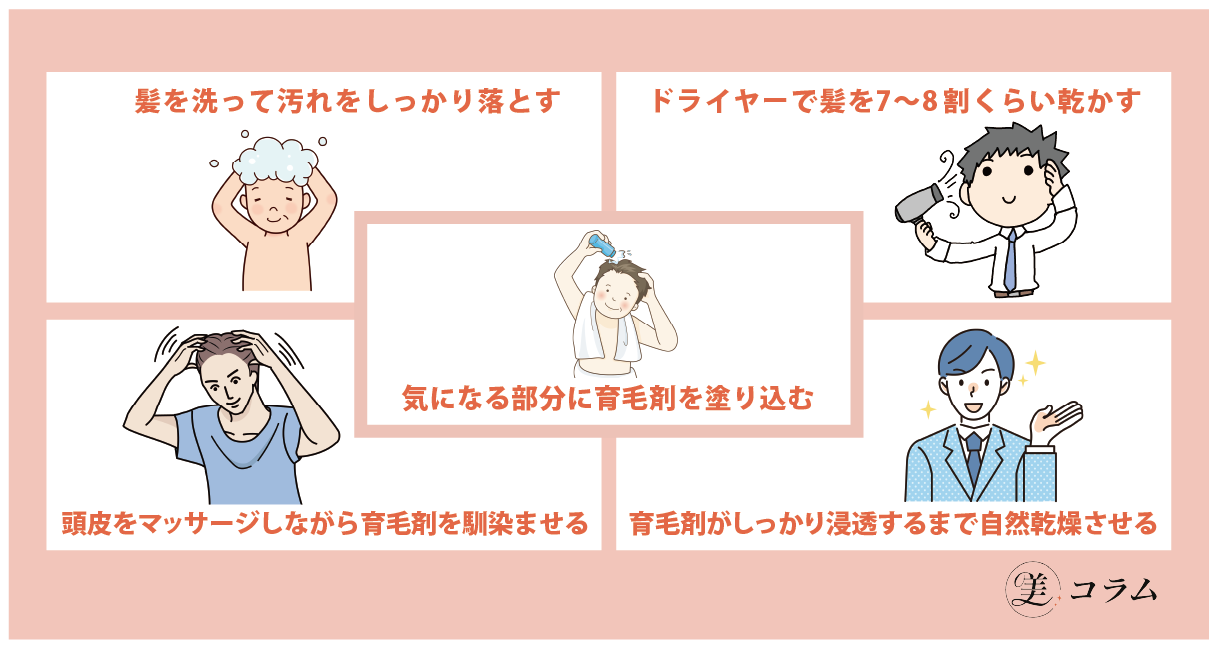 育毛剤の正しい使い方を5ステップで解説