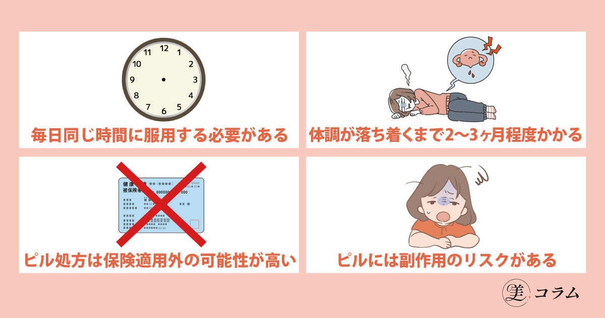 ピル服用のデメリットと注意点